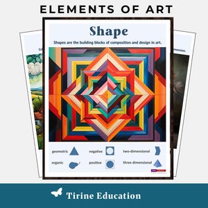 Elementos de Arte, Pacote de Pôsteres, Artes Visuais, Arte no Ensino Fundamental, Arte no Ensino Médio, Técnicas Artísticas, Arte de Parede na Sala de Aula, Presente para Professor de Arte