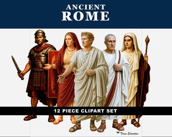 Ancient Rome Clipart: 12 Historical Figures, Classroom Resources (PNGs, Digital Download)