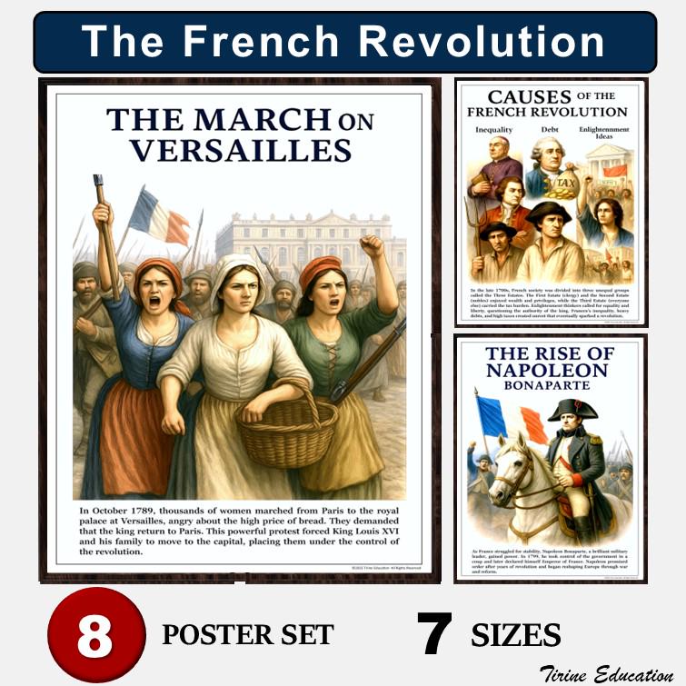 Cartazes da Revolução Francesa: Decoração de Sala de Aula de História Mundial (Download Digital)