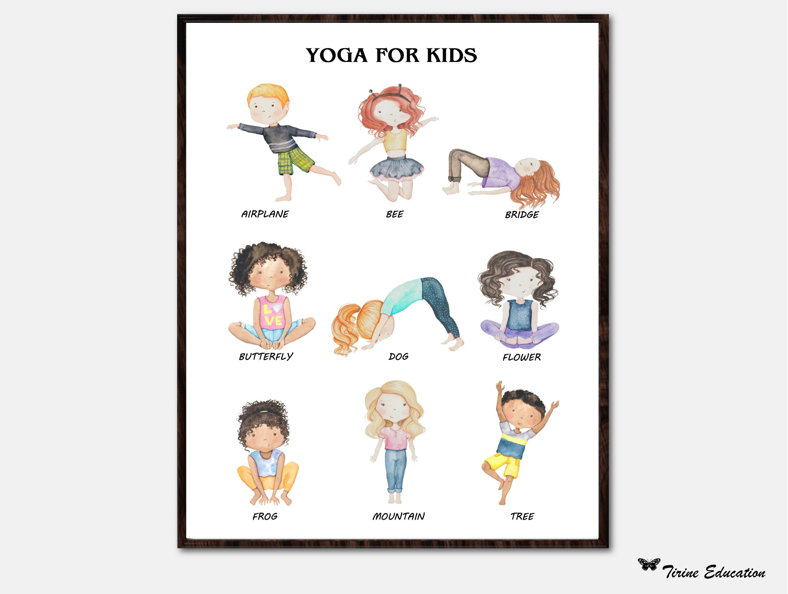 Kids Yoga Printable Classroom Poster, Yoga Poses for Kids, Yoga Poses ...