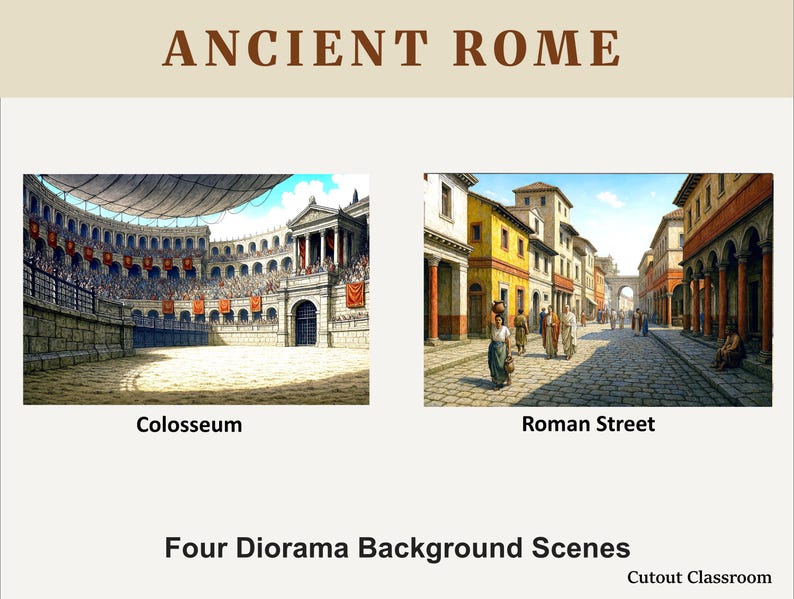 Ancient Rome Paper Model Set: Historical Figures & Diorama Scenes ...