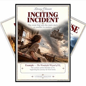 Plot Narrative and Structure 14 Poster Set: English Literature Classroom Posters, Middle School Skills, Ages 11–14