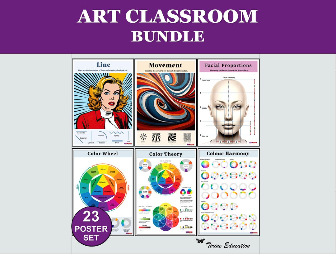 Art Classroom Poster Bundle 23 Visual Arts Posters Elements of Art ...
