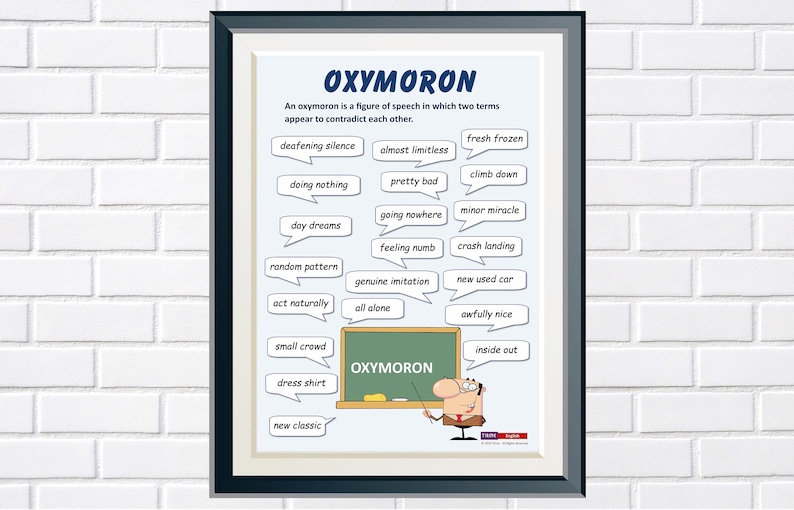 Oxymoron Grammar Figurative Language Poster Classroom Etsy