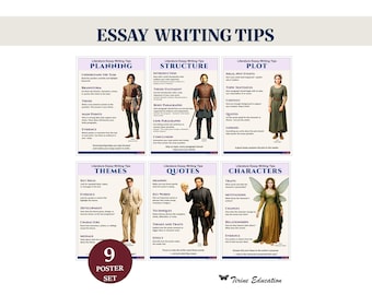 Essay Writing Tips Posters,  English Literature, Classroom Decor for Middle and High School Students