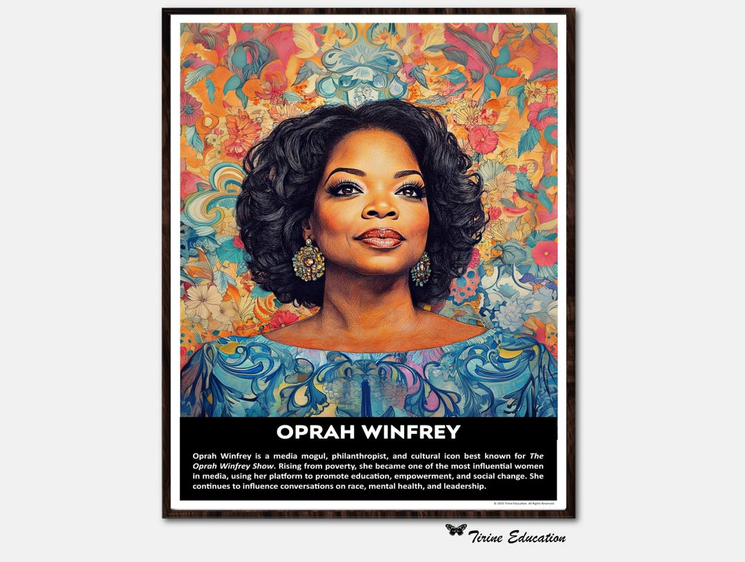Inspirational Motivational Poster Wall Art Oprah Winfrey, Icon of