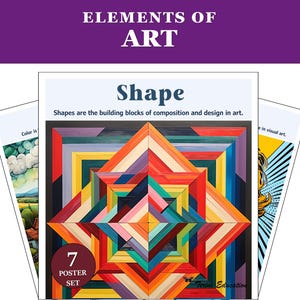 Elements of Art, Poster Set, Classroom Decor, Teacher Resource, Printable