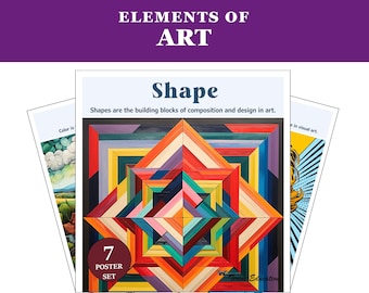 Elements of Art, Poster Set, Classroom Decor, Teacher Resource, Printable