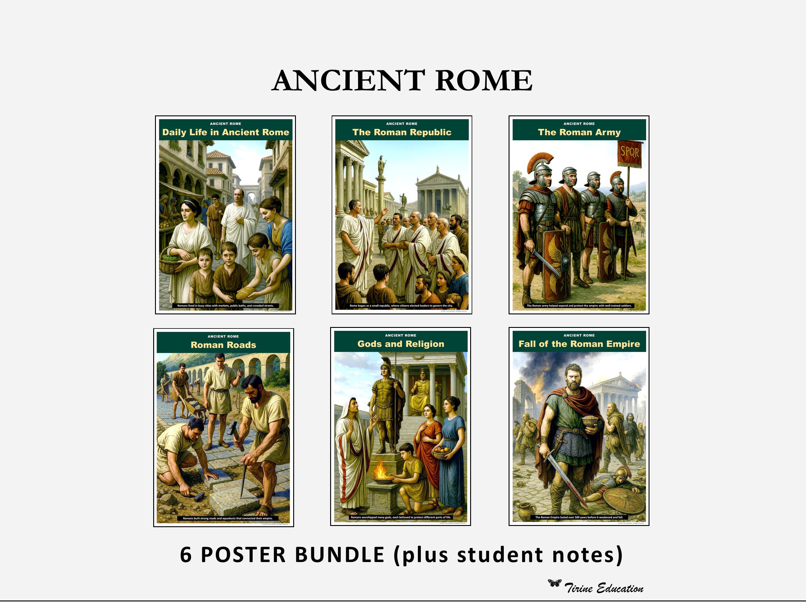 History Classroom Posters, Ancient Rome, Includes Printable Student ...