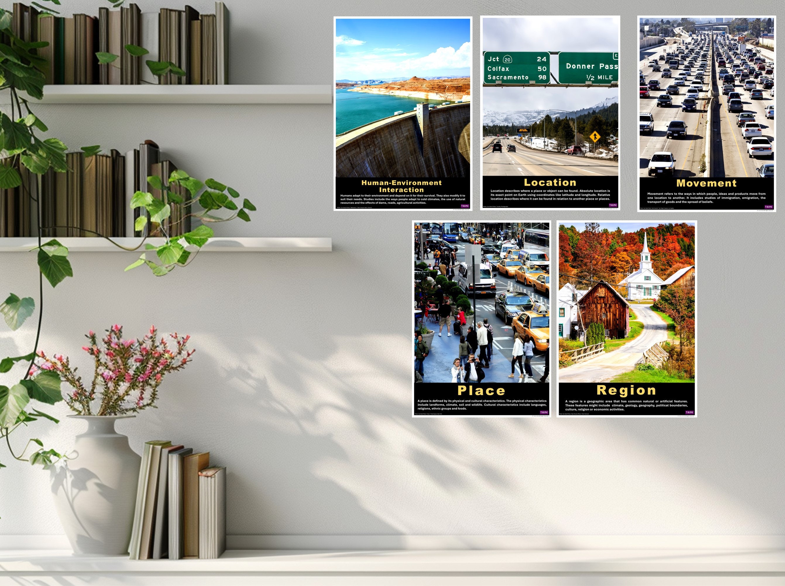 Five Themes of Geography Poster Bundle, Big Ideas in Geography, Key ...