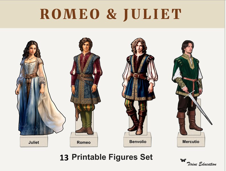 Romeo and Juliet Bundle — Character Posters, Cut Out Figures, SEL Unit ...