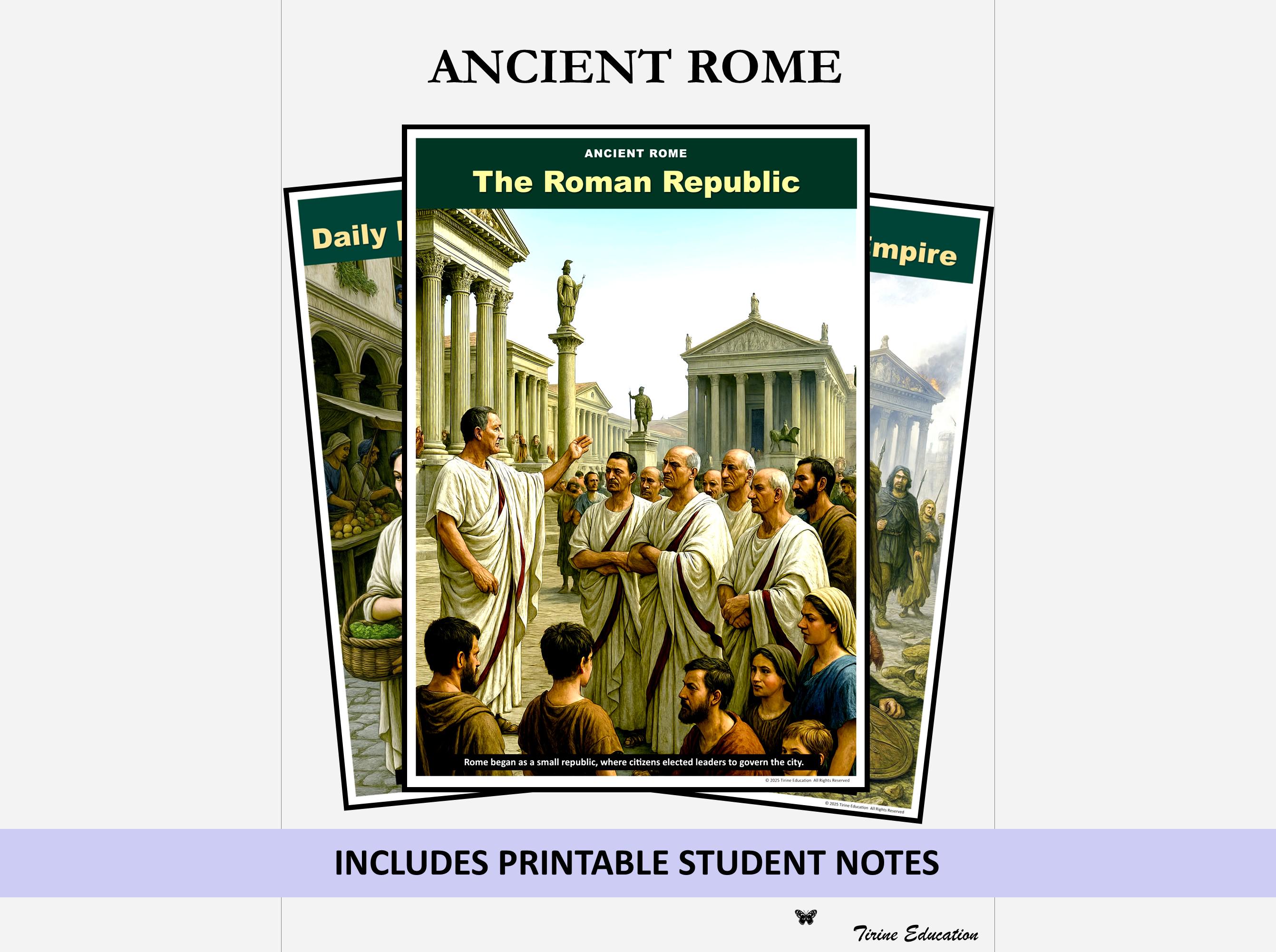 History Classroom Posters, Ancient Rome, Includes Printable Student ...