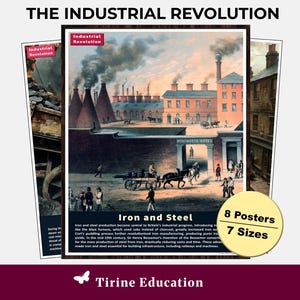 Industrielle Revolution Geschichtsplakate, druckbare Klassenzimmerdekoration für die Mittel- oder Oberschule, Lehrmittel für Schulgeschichte
