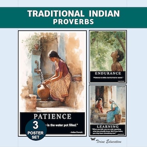 Indian Proverb Watercolor Posters: Multicultural, Diversity Inspirational Classroom Decor and Wall Art