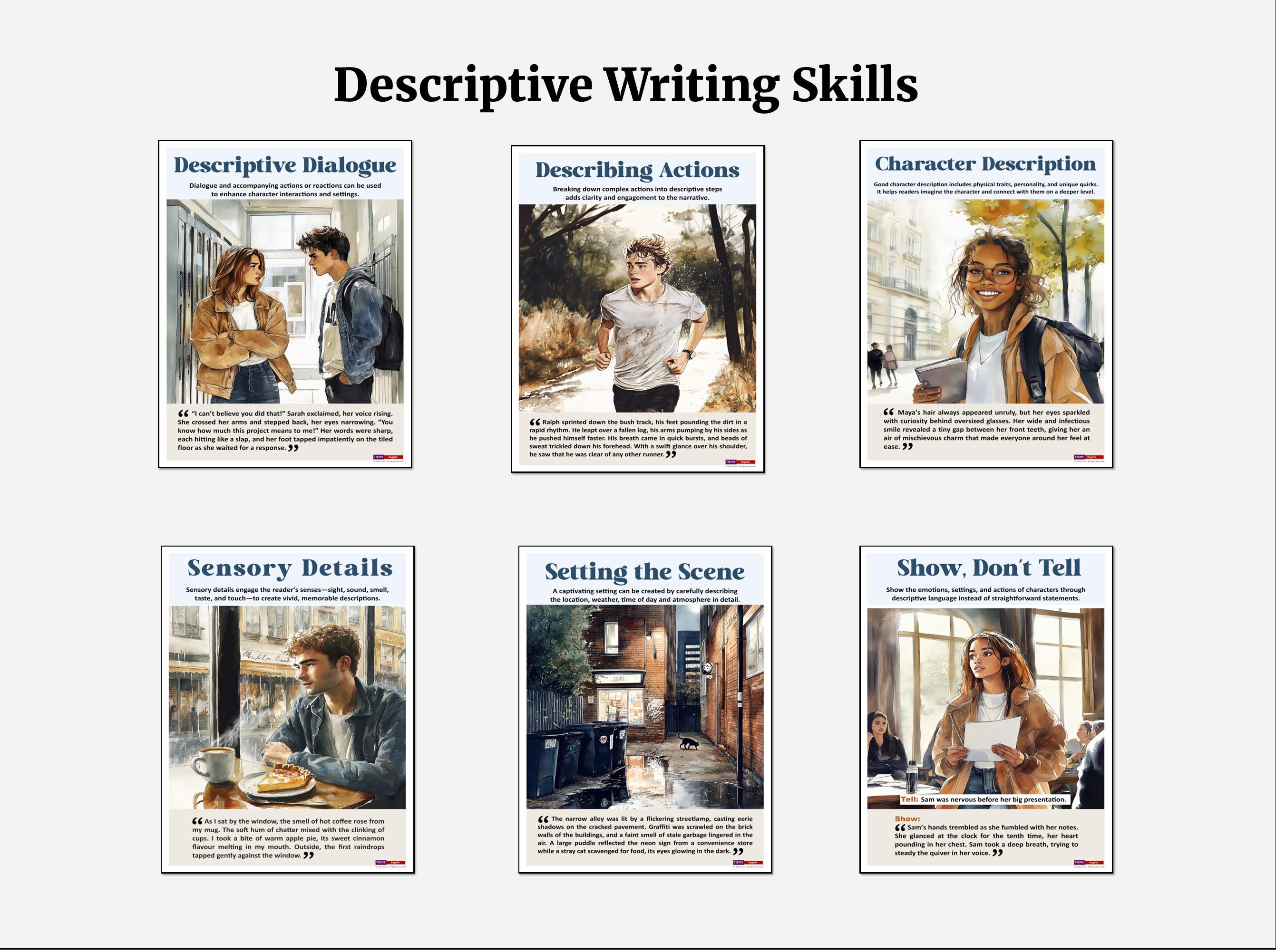 Discriptiv Poster Descriptive Writing Techniques Posters, English Language Arts ...