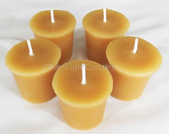 Beeswax Votives in 2/4/6/8/12/16/24/32/40/48/72/96/250 Choose Quantity / Handmade USA / 2 oz Natural Bees Wax Votive Candles / Event / BULK