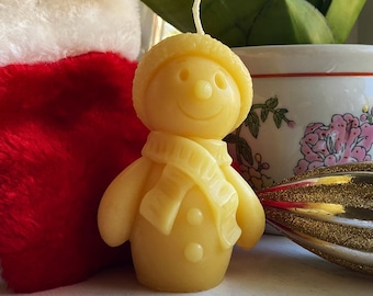 Frosty Snowman Beeswax Candle / Jack Frost / USA Handmade / Xmas / Christmas / Cartoon / Winter / Holiday Gift Snow Man Bees Wax Candles Fun