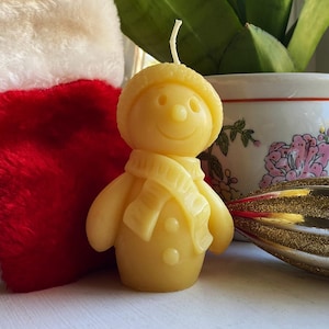 Frosty Snowman Beeswax Candle / Jack Frost / USA Handmade / Xmas / Christmas / Cartoon / Winter / Holiday Gift Snow Man Bees Wax Candles Fun
