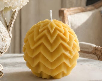 Fairy Ball Pure Beeswax Candle Handcrafted USA Star Sphere Globe Decorative Gift Clean Burn Natural Honey Aroma Unique Home Decor Accent