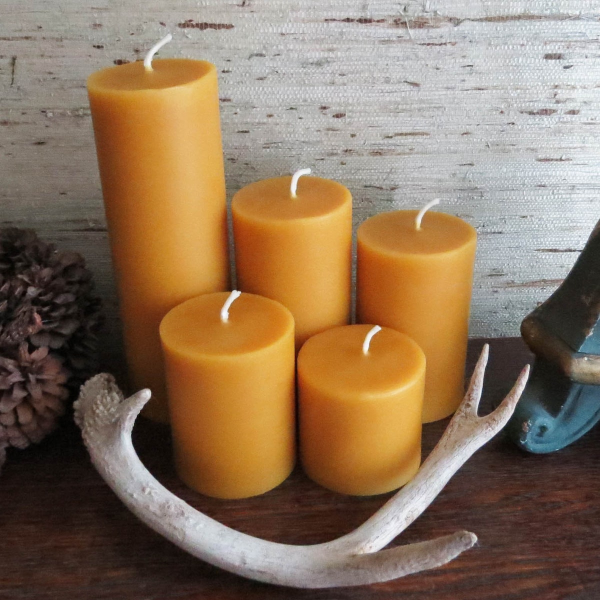 Beeswax Pillar Candles / Handcrafted With 100% Pure Natural Beeswax / 5 Sizes / Honey Aroma / Large Cylinder / Wedding Event / Party / Gift - Etsy