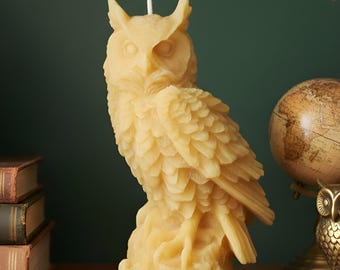 フクロウのキャンドル置物 陶器ふくろうキャンドルスタンド (キャンドル付) ランタン ホルダー