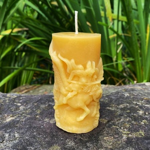 Viking Valkyrie / Beeswax Pillar Candle / Norse Gods / Thor / Freya / 100% Bees Wax Candles / USA / Honey Aroma / Aragorn / Winged Horse NEW