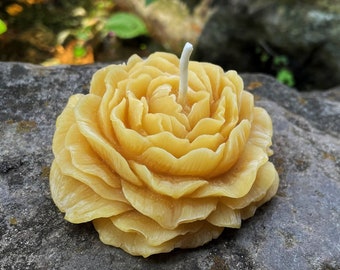 Peony Flower Beeswax Candle / 100% All Natural Bees Wax / Handmade in USA / Floral Candles / Cute Gift / Grandmother / Mother / Girlfriend