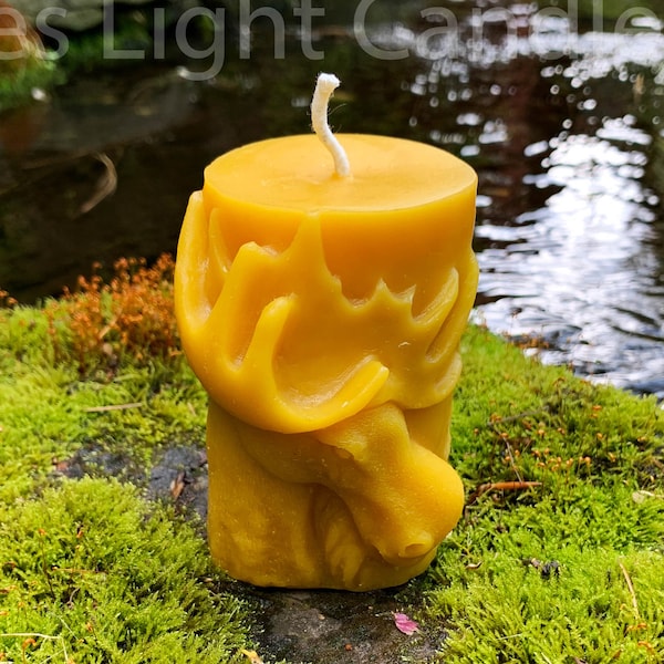 Moose Pillar Beeswax Candle / 100% All Natural Bees Wax / Animal Candles / Hunting / Pillars for Men / Fathers Day / Unscented / Wild / Zoo