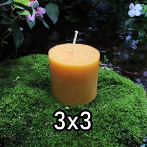 3 x 3 Beeswax Pillar Candle 