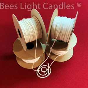 Candle Wicks Square Braided / 100% Natural / Making Candles / Spools Wicking / Beeswax Wick Size - 1/0 2/0 3/0 4/0 5/0 6/0 #1 #2 #3 #4 #5 #6