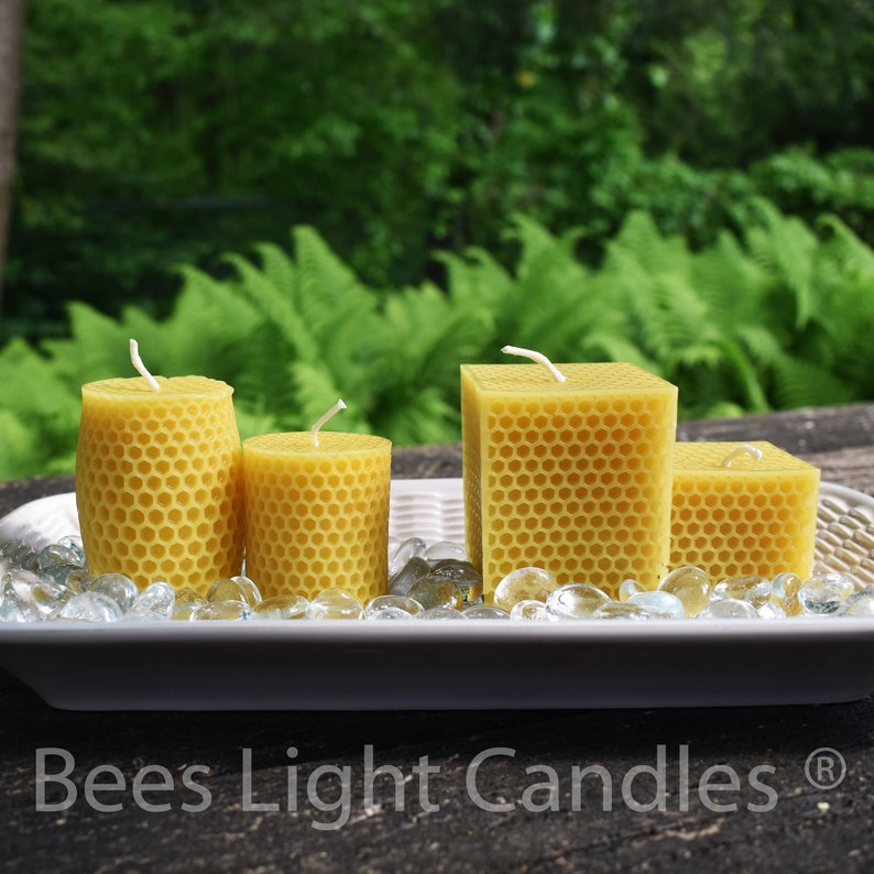 Candle Set / 100 Natural Beeswax / Honey Comb / Etsy