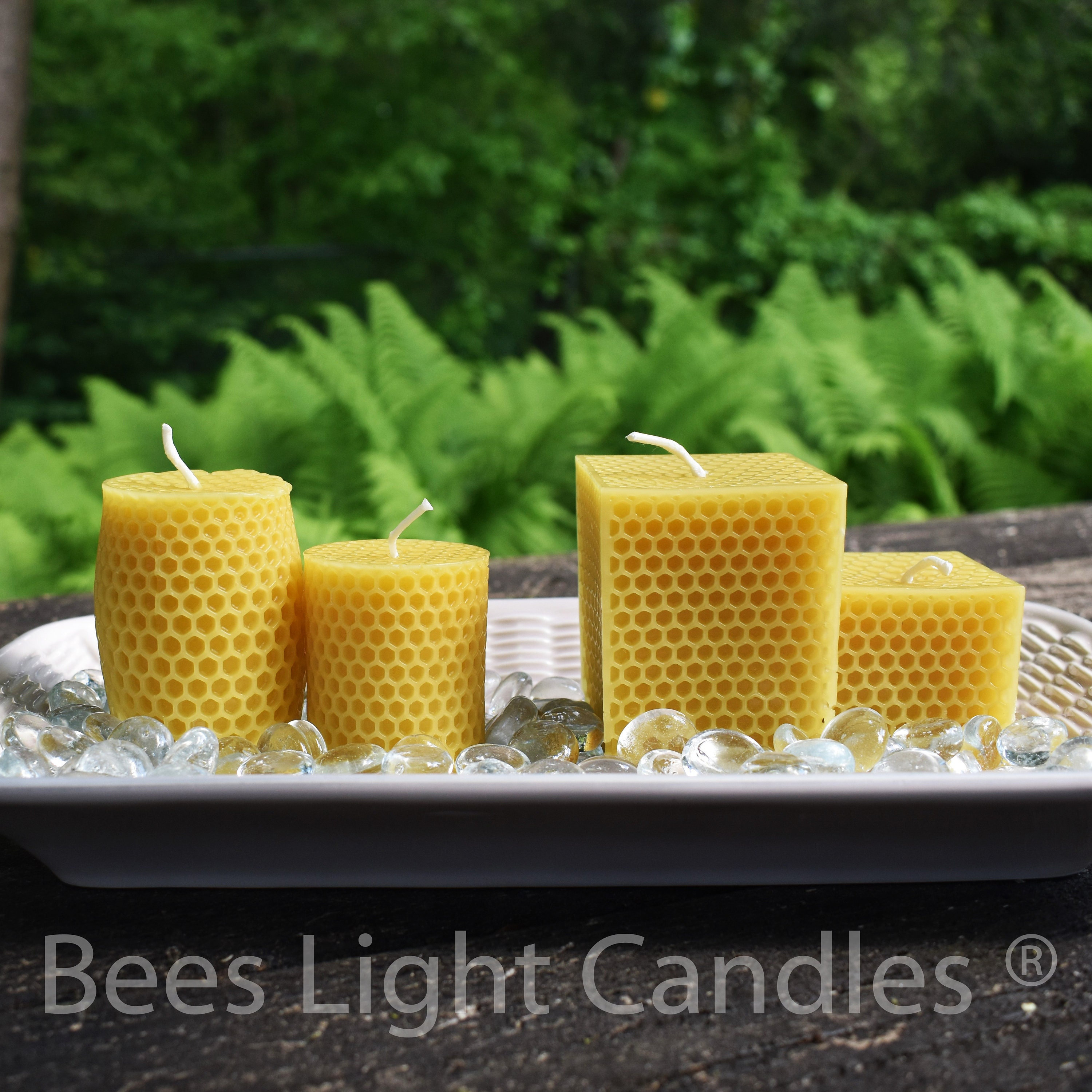 Honeycomb Candle Set / 100% Natural Beeswax / Honey Comb / Cube / Square / Rectangle / Cylinder / Curvy / Tabletop Decor Candles / Bees Wax