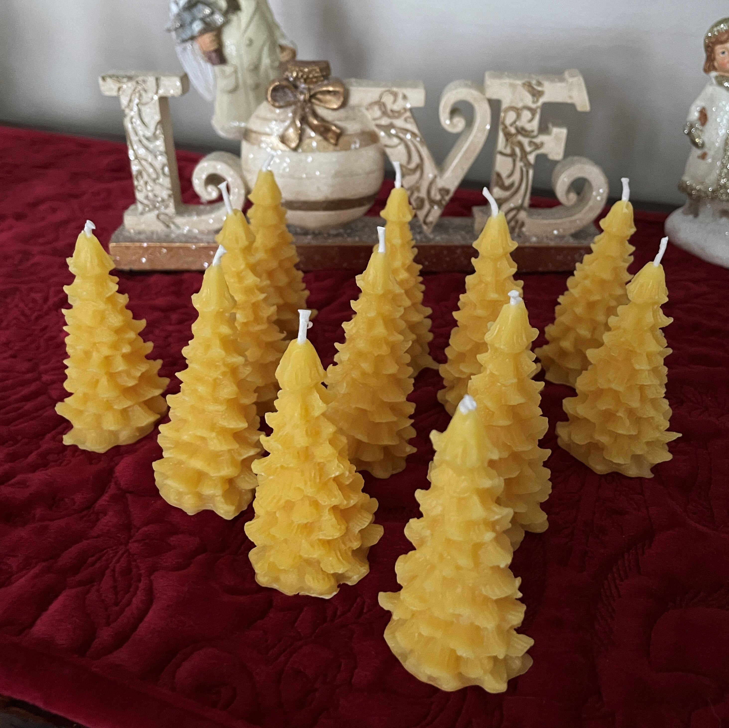 7'' Tall Chrstmas Tree Beeswax Candles Lstng S For | Etsy