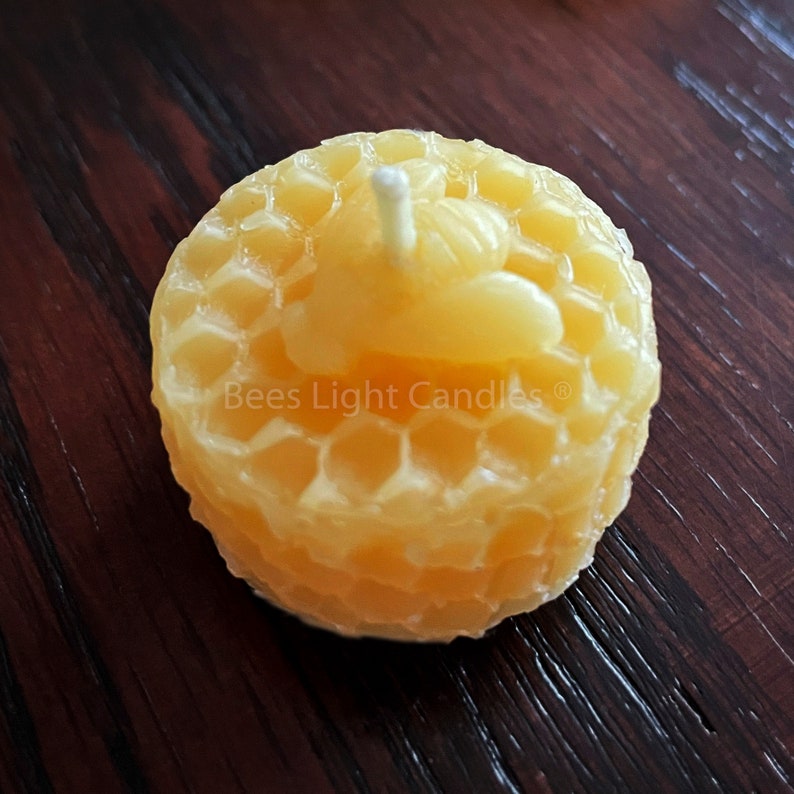 Beeswax Tealight Candles With Bee Embossed / All Etsy