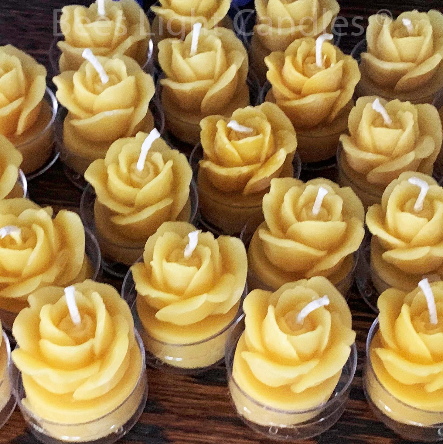 Rose Tea Light Candle Set / Handcrafted in the USA / 100 Pure Etsy