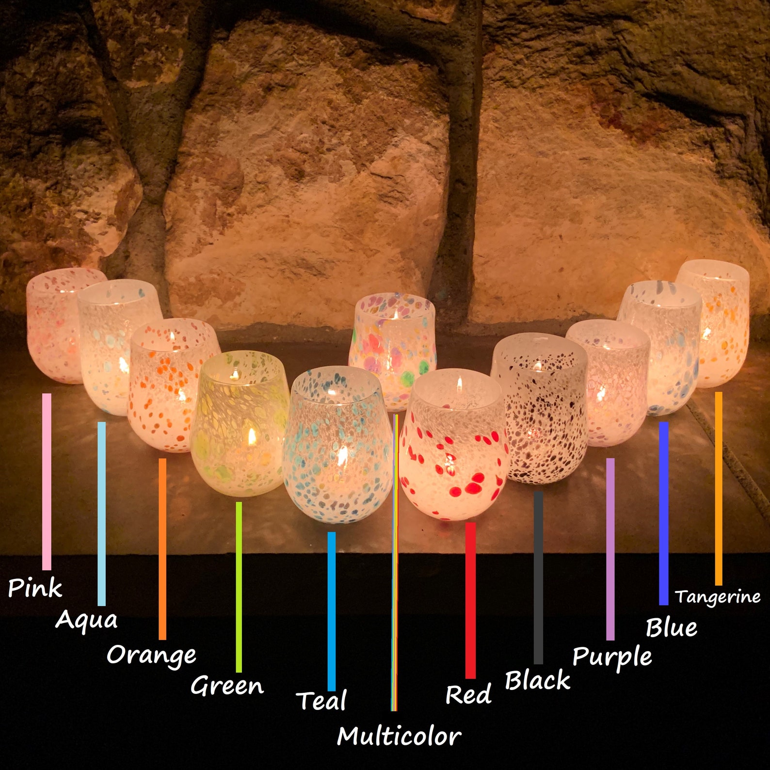 Hand Blown Glass Candle Holders / Candle Container With or Etsy