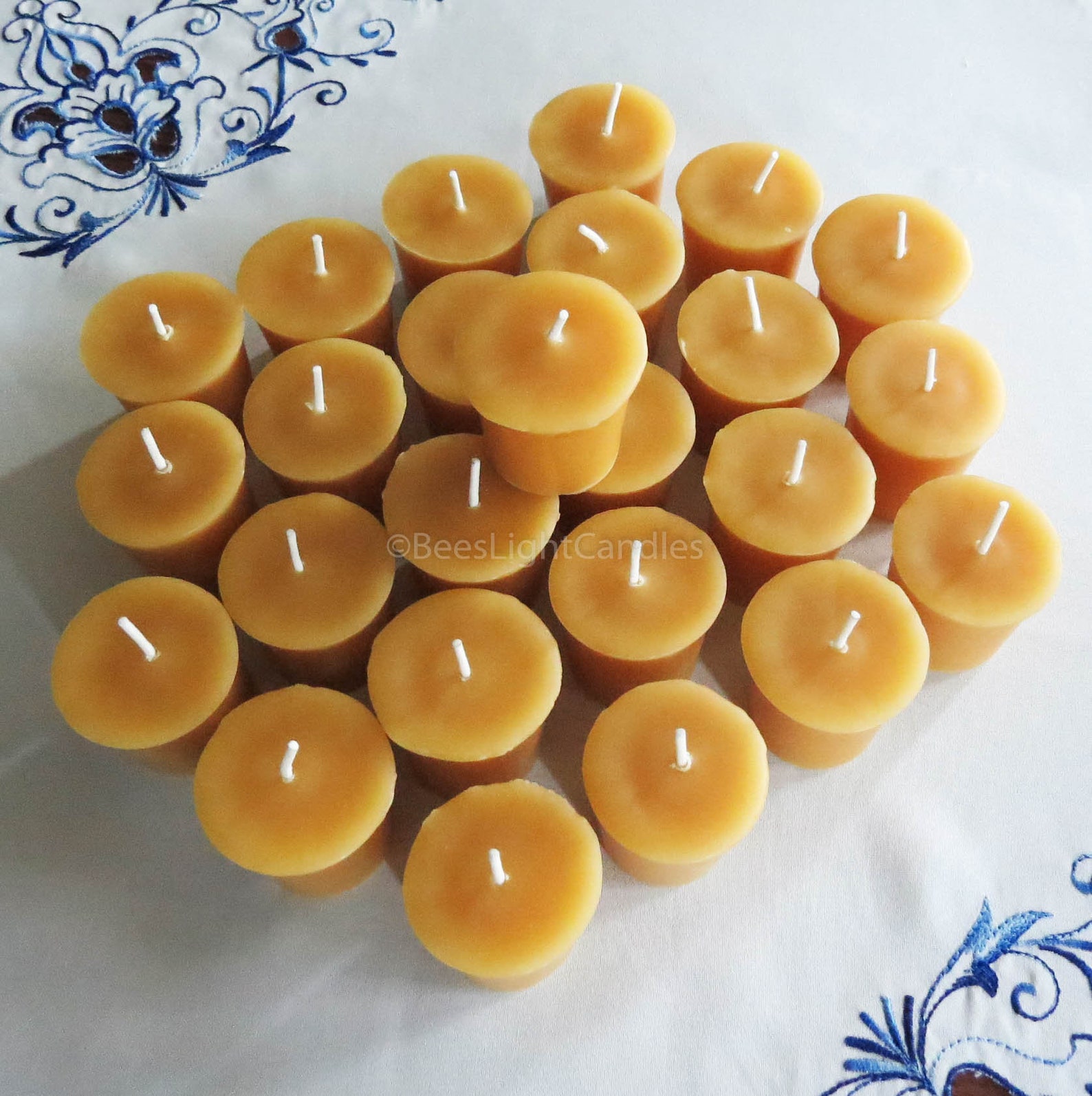 Beeswax Votive Candles BULK Set of 25 / 100 NATURAL Etsy