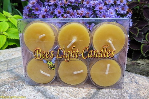 Tealight Beeswax Candles BULK 100% Natural Handcrafted USA / 6 / 12 / 25 /  50 / 75 / 100 / 200 / 300 Tea Lights Wedding Event Party / Honey 