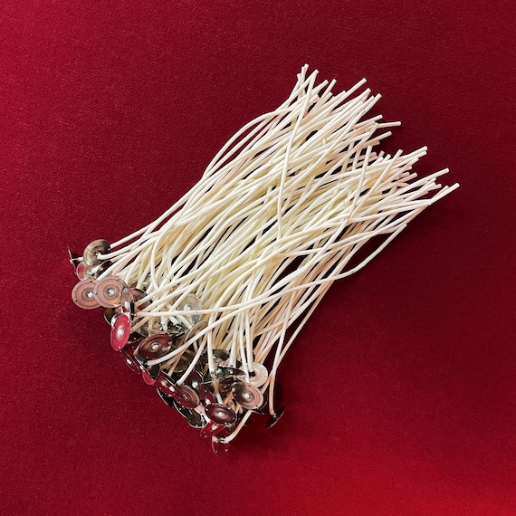 9 Inch Square Braided Series Beeswax Coated Cotton Wicks with Metal Tab Lead Free Natural Candle Making Supplies Equipment Long # Number NEW