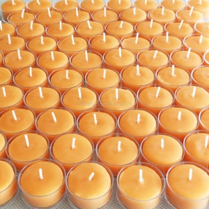 Tealight Beeswax Candles BULK 100% Natural Handcrafted Tea Lights / Honey / Wedding Event Party / Clean Aromatherapy / Meditation / Healing