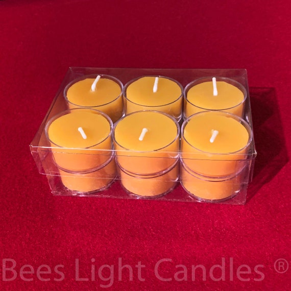 White Tealight Beeswax Candles BULK 100% Natural Handcrafted USA / 6 / 12 /  25 / 50 / 75 / 100 / 200 / Tea Lights Wedding Event Party Honey 