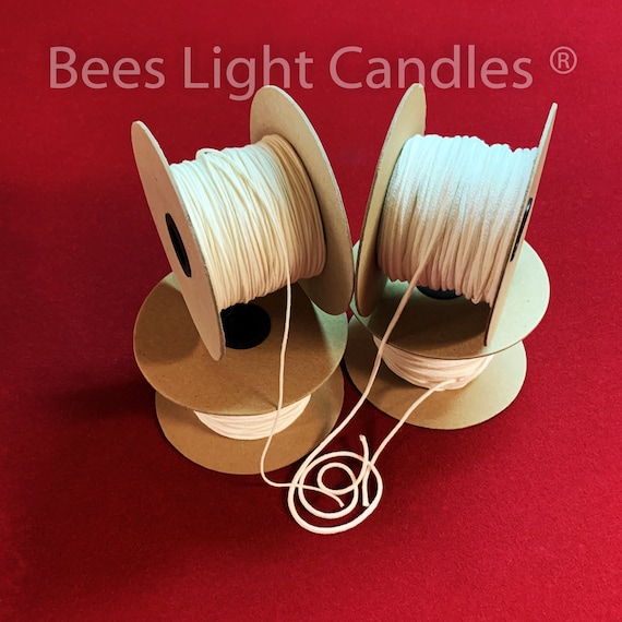 Candle Wicks Square Braided / 100% Natural / Making Candles / Spools Wicking / Beeswax Wick Size - 1/0 2/0 3/0 4/0 5/0 6/0 #1 #2 #3 #4 #5 #6