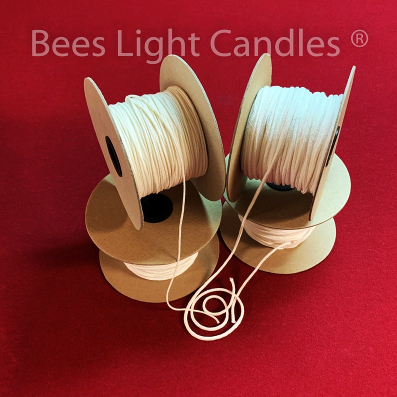 Candle Wicks Square Braided / 100% Natural / Making Candles / Spools Wicking / Beeswax Wick Size - 1/0 2/0 3/0 4/0 5/0 6/0 #1 #2 #3 #4 #5 #6 image 1