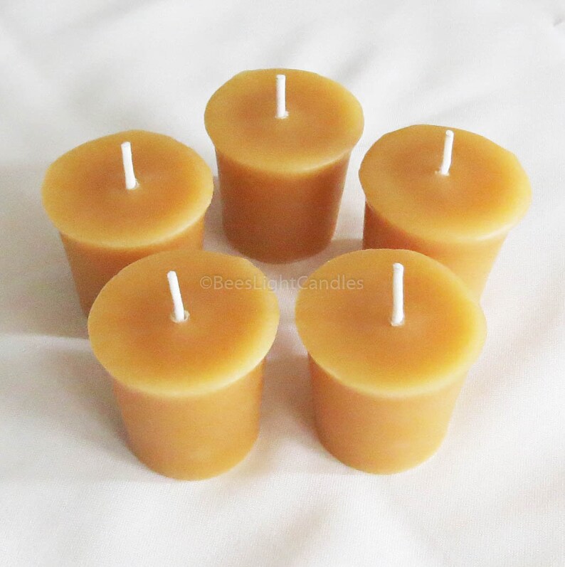 TWENTY-FOUR Handmade 100/% Pure Beeswax 2/" Votive Candles Free Shipping