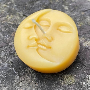 Sun + Moon Beeswax Candle / Boho / Astrology / Lovers / All Natural Bees Wax Candles / Light Honey Aroma / Gift / Decorative / Handcrafted