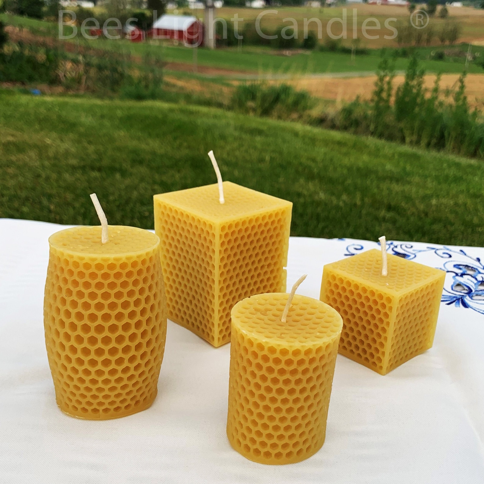 Candle Set / 100 Natural Beeswax / Honey Comb / Etsy