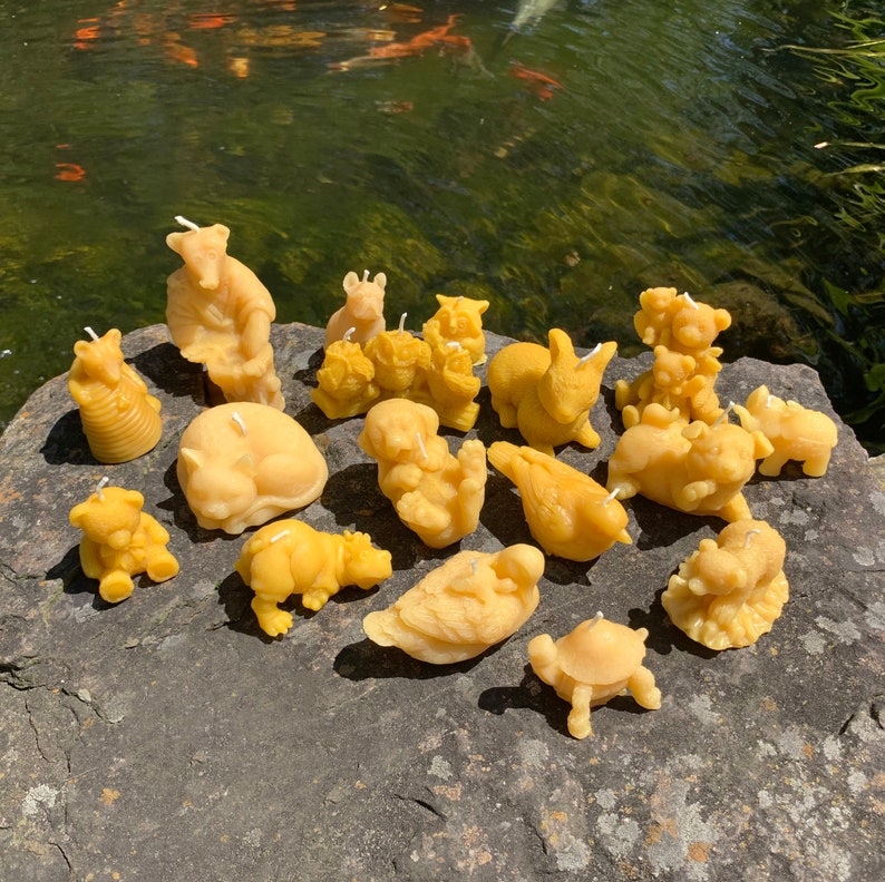 Beeswax Animal Candles 100% Pure Natural Bees Wax Handcrafted In USA / Gift / Spring / Summer / Fall / Party / Cute Wild Creature Collection image 3