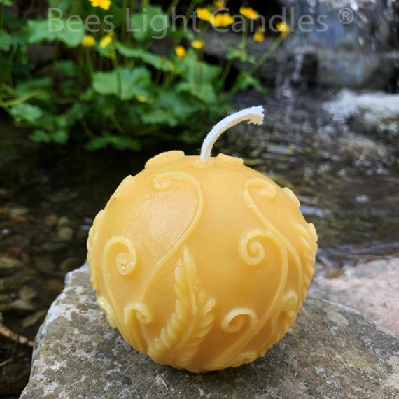 Vela De Pilar De Cera De Abeja | Vela Hecha A Mano - Vela De