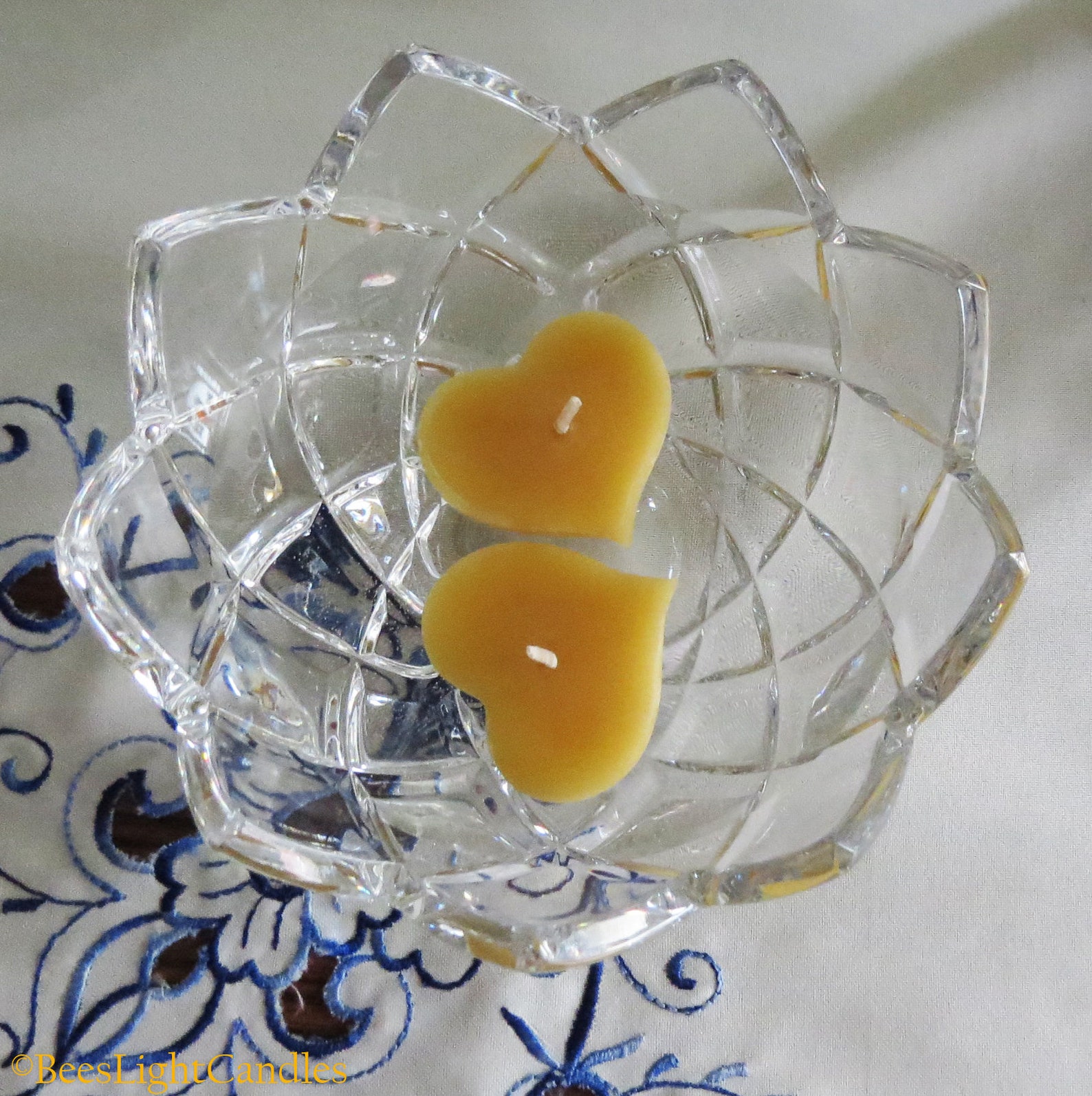 Floating Heart Candle / Handmade in USA / 100 Natural Beeswax Etsy