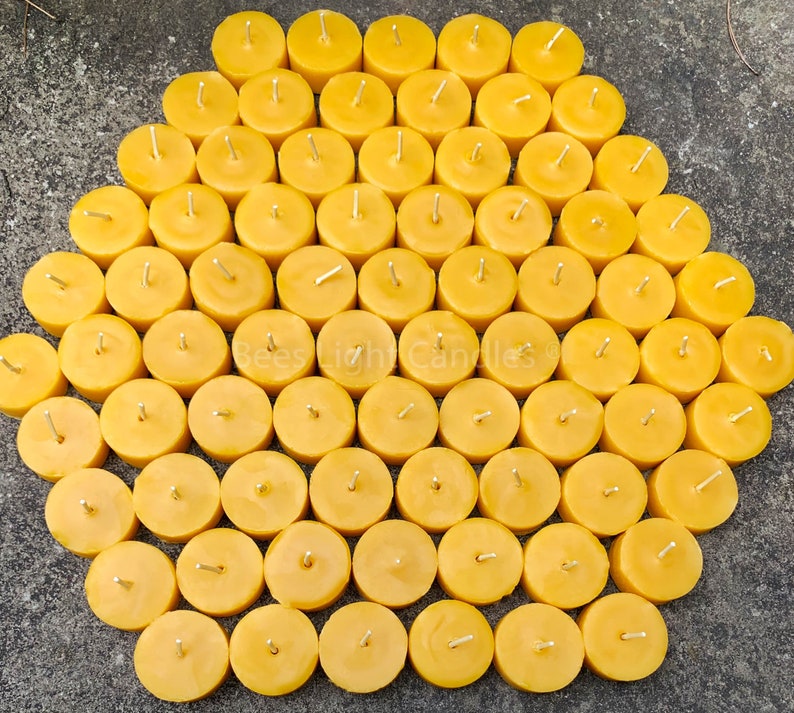 Bees Wax Tea Light Candles USA MADE 100 Pure & Natural Etsy